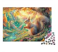 Squirrel by Stream in Magical Forest 1000Pc Jigsaw Puzzle Adorable Squirrel Ideal for Family Fun, Adults & Kids 38x26cm/1000pcs