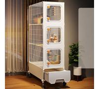 Squirrel Cage - Rabbit Ferret Cage Fully Enclosed Pull-out Tray Small Animal with Ladder Platform And Foot Pad for Chinchillas/Guinea Pigs/Rabbit, Ferret Cages Cat Cages(36 * 46 * 131cm)
