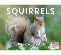 Squirrel Calendar 2026 Monthly Wall Calender 12 Month | American Made In The USA