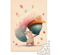 Squirrel Carrying A Giant Acorn 38x26cm 1000pcs Jigsaw Puzzle, 1000 Piece