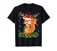 Squirrel Christmas Lights Reindeer Santa Hat Adult & Kids T-Shirt