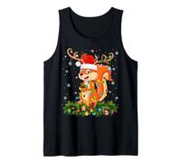 Squirrel Christmas Lights Reindeer Santa Hat Adult & Kids Tank Top