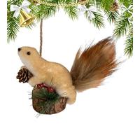 Squirrel Christmas Ornaments - Foam Plush Like Pendant | Creative Tree Decoration | Festive Animal Hanging Decoration, Cute Forest Animal Ball Holiday Home