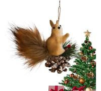 Squirrel Christmas Ornaments - Foam Plush Like Pendant | Creative Tree Decoration | Festive Animal Hanging Decoration, Cute Forest Animal Ball Holiday Home