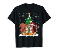Squirrel Christmas Tree Lights Santa Reindeer Xmas PJs T-Shirt
