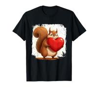 Squirrel Chubby Holding a Heart Valentines Day T-Shirt