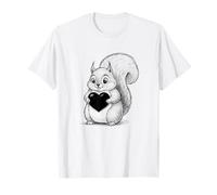 Squirrel Chubby Holding a Heart Valentines Day T-Shirt