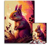 Squirrel Colorful Jigsaws 1000 Pieces for Adults Jigsaw Puzzles for Adults Interactive Family Game, Brain Challenge, Educational Toy 26X38CM/10.23x14.96inch