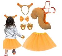 Squirrel Costume, Halloween Realistic Cosplay Accessories, Plush Toy Costume with Bow Tie and Hairband, for Easter, Birthday, Holidays, Carnival, Theatre, School Performances, Photo, Children
