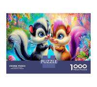 Squirrel Couple 1000Pieces JigsawPuzzleDachshunds Town ForAdult Challenging LargePiecePuzzles Age12+byth ThemeFlowersandBirds Uncover The Puzzle 38x26cm/1000pcs