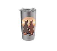 Squirrel Couple Illustration at Sunset Stainless Steel Insulated Tumbler