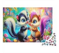 Squirrel Couple Jigsaw Puzzle Set Recycled Cardboard Pieces Cartoon Squirrels Relaxing Stress Relief for Wall Decoration & Gifts Puzzle 70x50cm/1000pcs