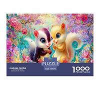 Squirrel Couple Jigsaw Puzzles Puzzle for Adults Kids. 1000 Pieces Whimsical Challenge Toy Educational Game Home Decoration for Adults& Kids Age 14 Years Up 70x50cm/1000pcs