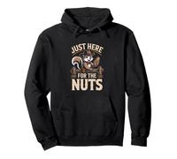 Squirrel Cowboy Design - Just Here for the Nuts Pullover Hoodie
