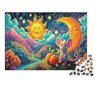 Squirrel Cozy Scene 100% Recycled Cardboard Sun & Mouse in Blossoms 1000Pc Jigsaw Puzzles For Adults & Kids Fun Present 52x38cm/1000pcs