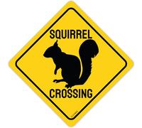 Squirrel Crossing Xing Sign Metal Tin Signs Street Road Traffic Sign Wall Decor Signs for Fence Yard Garden Lawn Indoor Outdoor USE 12X12 Inch