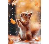 Squirrel Diamond Art Kits Adults, Diamond Painting Animal Dimond Art 5D DIY Full Round Drill Crystal Embroidery Cross Stitch Crafts Crafts for Adults, Home Room Decor, Gifts 50x70cm -bby2605L0