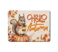 Squirrel Dish Drying Mats For Kitchen Counter, Cute Cartoon Squirrel Design Absorbent Rubber Dish Mat, Fall PU Leather Drying Pad For Kitchen Decor 18x24 Inch
