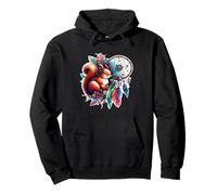Squirrel Dreamcatcher Floral Spirit Animal Boho Style Art Pullover Hoodie