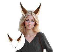Squirrel Ears Headband Simulation Animal Ear Hair Band Cosplay Handmade Headdress For Parties(Brown, One Size)