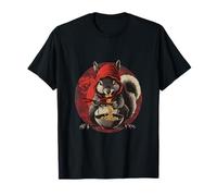 Squirrel Eating Ramen Anime Japanese Noodles Kawaii Ninja T-Shirt