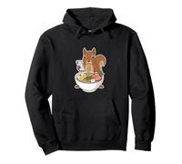 Squirrel Eating Ramen Noodles Scrolling Phone Pullover Hoodie