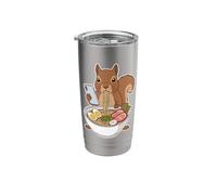 Squirrel Eating Ramen Noodles Scrolling Phone Stainless Steel Insulated Tumbler