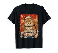 Squirrel Eating Ramen Noodles Ukiyo-e Christmas Pajama T-Shirt