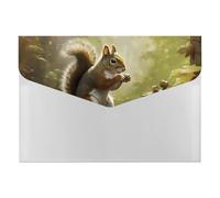 Squirrel Eats Nuts File Folder Accordion Document Organizer Portable Paper Bill Receipt Organizer Reusable 6 Pocket Expanding File Pockets Plastic Folder for Home Office Supplies