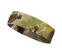 Squirrel Eats Nuts Headband Moisture Wicking, Breathable Athletic Sweat Bands for Outdoor Sports, Mens Woman Running Hair Bands for Basketball, Tennis, Baseball, Soccer