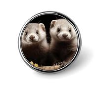 Squirrel Eats Nuts Round Lapel Pin Brooch Badge Cute Tie Tack Pin for Hats, Clothing, Bags Unique Fashion Accessories Gift for Men & Women, Circular, Aluminum, no gemstone