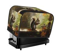 Squirrel Eats Nuts Toaster Cover 2 Slice, Waterproof Bread Machine Covers with Pockets Universal Size Kitchen Small Appliance Cover with Handle, Dust and Fingerprint Protection