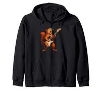 Squirrel Electric Guitar Music Lover Guitarist Boys Girls Zip Hoodie