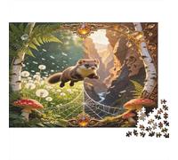 Squirrel Enchanted Forest 1000 Piece Jigsaw Puzzle Jigsaw Puzzle for Adults Paper Puzzle Game Relaxation Focus Family Home Decor Gift 52x38cm/1000pcs