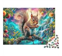 Squirrel Fantasy 1000 Piece Cartoon Style Wooden Jigsaw Puzzle - Brain Game, Home Décor, Relaxing & Educational Fun (Family Puzzle)