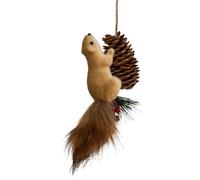 Squirrel Figurine Ornament - Christmas Tree Pendant, Cute Animal Sculpture, Artistic Holiday Decor, Miniature Collectible Display | Squirrel Figurine Ornament For Homes Birthdays Celebrations Tree Dec