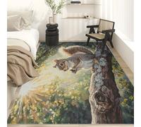 Squirrel Floor Mat 60x90 cm, Cute Animal Rugs for Living Room Bedroom, Washable Non Slip Area Rugs, Pattern Small Carpet, Home Decor C&J54