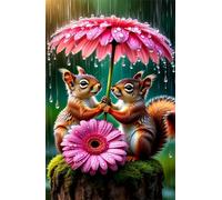 Squirrel Flower 2000 Piece Jigsaw Puzzles for Adults Colourful Fun Challenging & Brainteasing Educational Learning Gift Present for Children Boys Girls 2000 Piece Puzzle for Adults