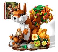 Squirrel Flower Building Set, 737pcs Animal Figures Buildings Blocks with Floral Details, Animals Botanical Collection Bricks Toys, Home Plants Decor Gifts for Birthday Easter Adults & Boys Girls 14+