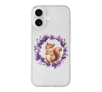 Squirrel Flower Circle Phone Case Shockproof Phone Shell Protection Back Covers Compatible with iPhone 17