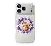 Squirrel Flower Circle Phone Case Shockproof Phone Shell Protection Back Covers Compatible with iPhone 17 Pro Max