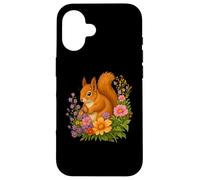 Squirrel Flower Floral Cute Squirrels Lover Case for iPhone 16