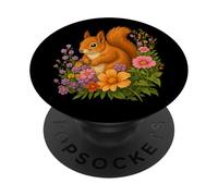 Squirrel Flower Floral Cute Squirrels Lover PopSockets Adhesive PopGrip