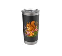 Squirrel Flower Floral Cute Squirrels Lover Stainless Steel Insulated Tumbler