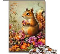 Squirrel Flowers Jigsaws Puzzles 2000 Pieces for Adults Gifts, Relax Games Enhance Love between Couples for Age 14 (70x100cm)