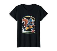 Squirrel Football Touchdown Five Stars Play Value Graphic T-Shirt, Women, Black, XS
