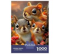 Squirrel Forest 1000 Piece Jigsaw Puzzle Paper for Adults Autumn Scene Puzzle Game for Family 38x26cm/1000pcs