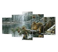 Squirrel Forest Diamond Art 5 Pack DIY Diamond Painting Full Drill Crystals Rhinestones Embroidery Kit, DIY Mosaic by Paint Cross Stitch Kits for Adults, Home Room Decor Painting 32x60in P-d-1185