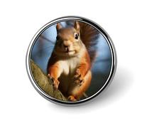 Squirrel Funny Animal Badge Holder Exquisite Round Badge with Picture Pin DIY Button Badges Personalized Metal Button Pin Fashion Brooch Crafts Gifts Clothes Decorative Pins