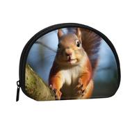 Squirrel Funny Animal Coin Purse Personalized Coin Bag for Women Men Change Purse Small Wallets with Zipper Mini Shell Coin Pouch Outdoor Shopping Change Storage Bag Handbags Gifts